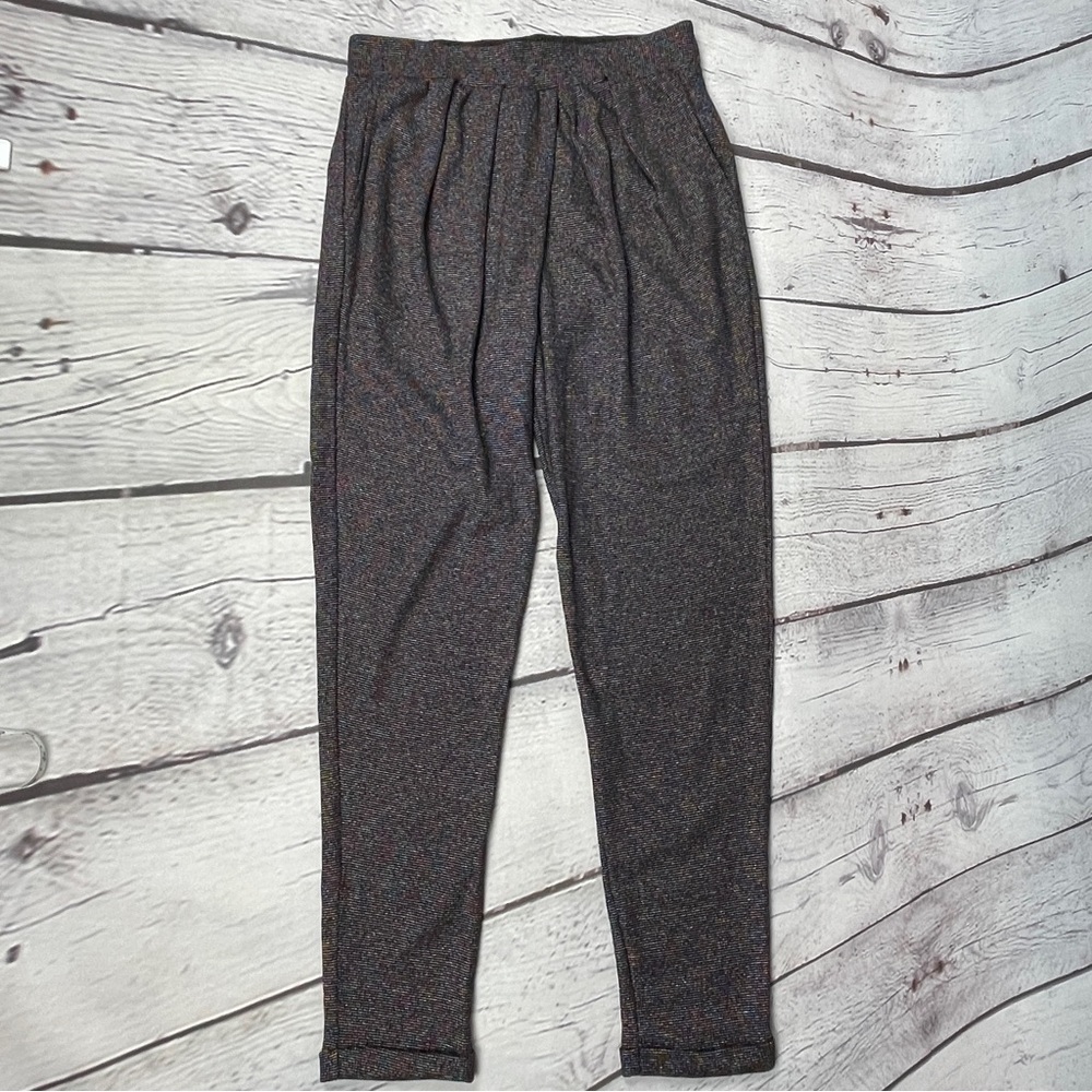 TEREZ multicolor metallic pleated high waist lightweight stretch pants, size S - Picture 9 of 13